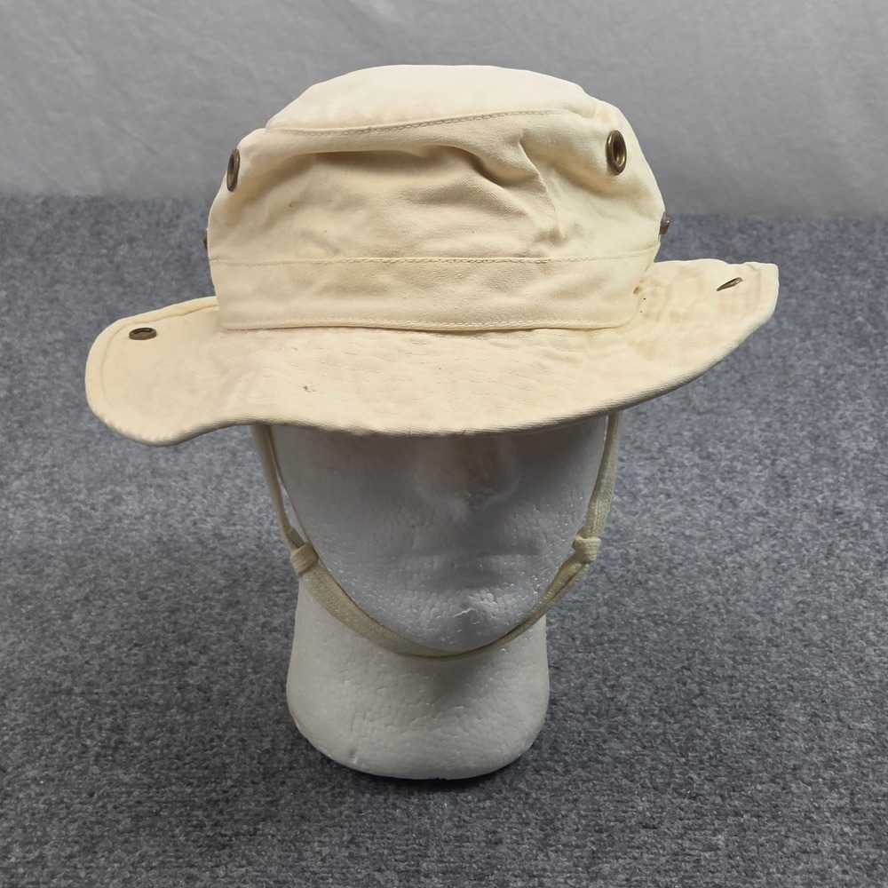 Vintage Tilley Boonie Hat Cream Canvas Snap Up 7 3/8 Brim Safari Sun Bucket Hat